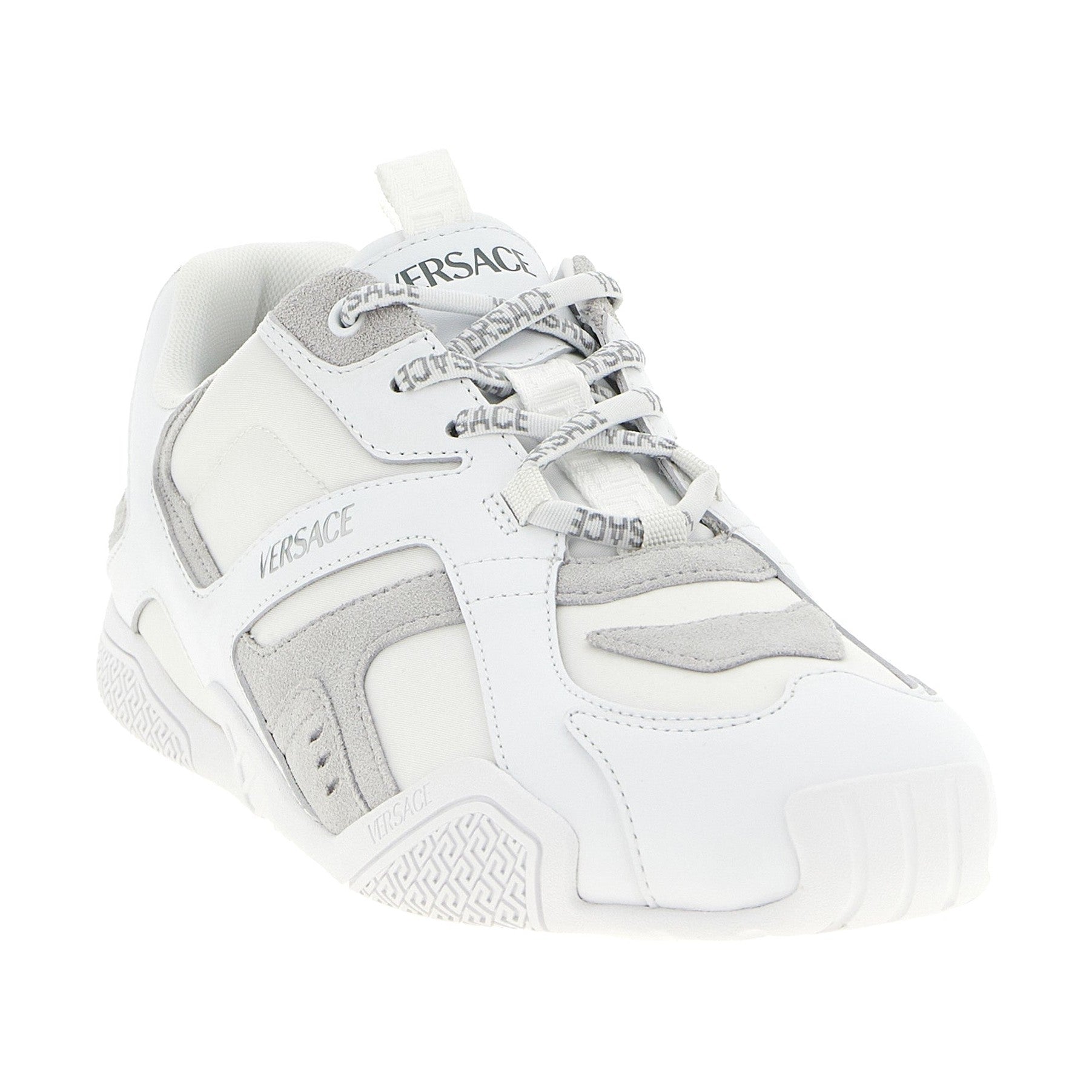 Versace White Calfskin Athletic Sneakers