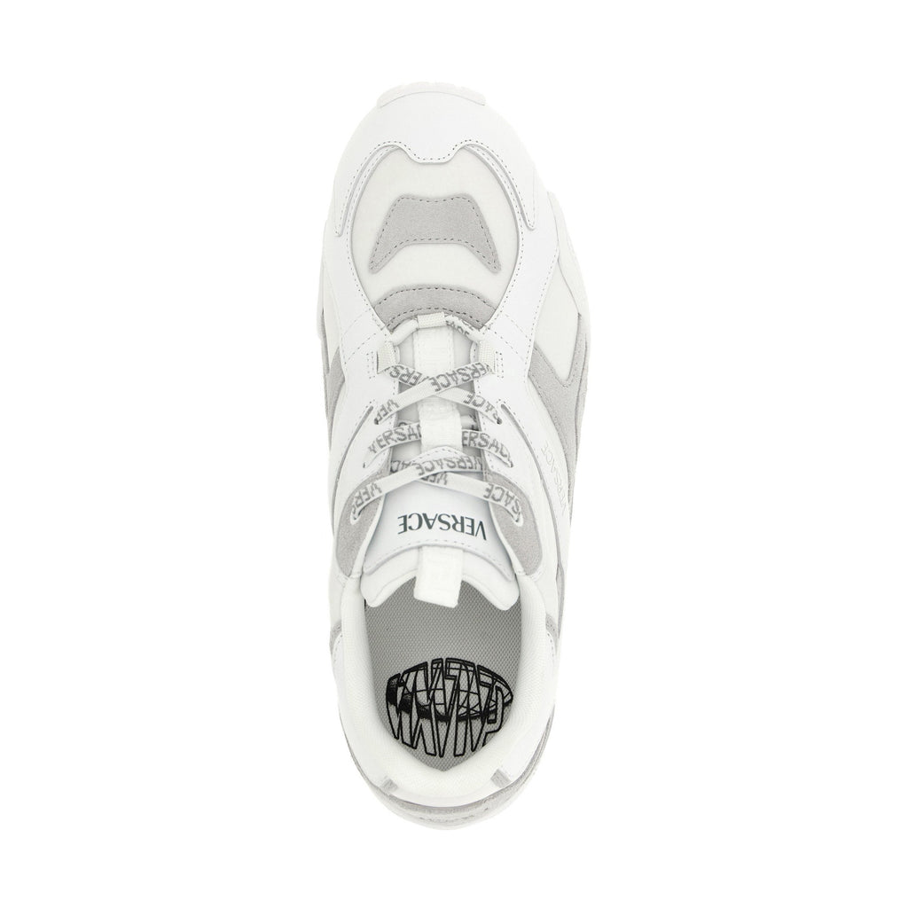 Versace White Calfskin Athletic Sneakers