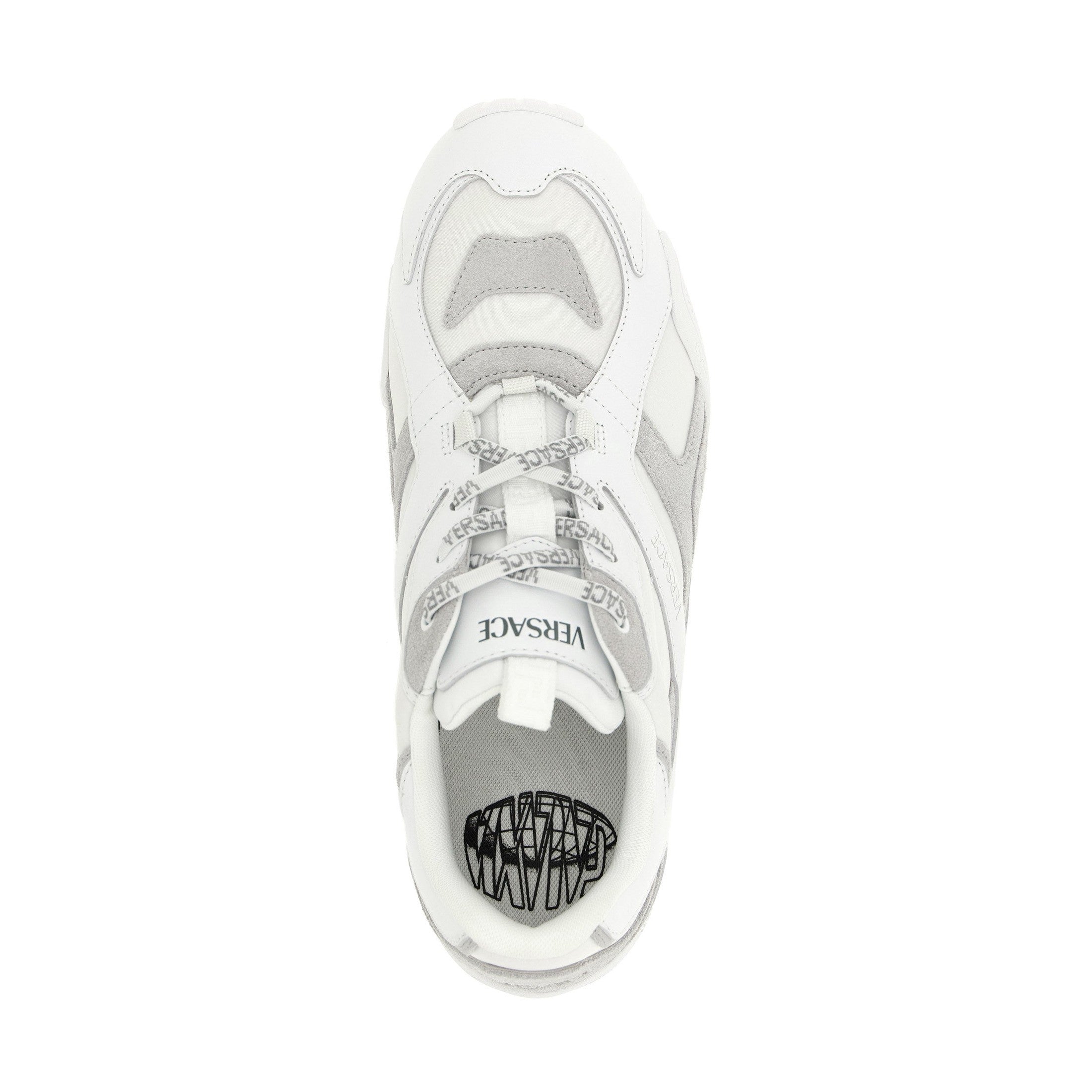 Versace White Calfskin Athletic Sneakers