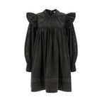 Ganni Black Organic Cotton Short Dress
