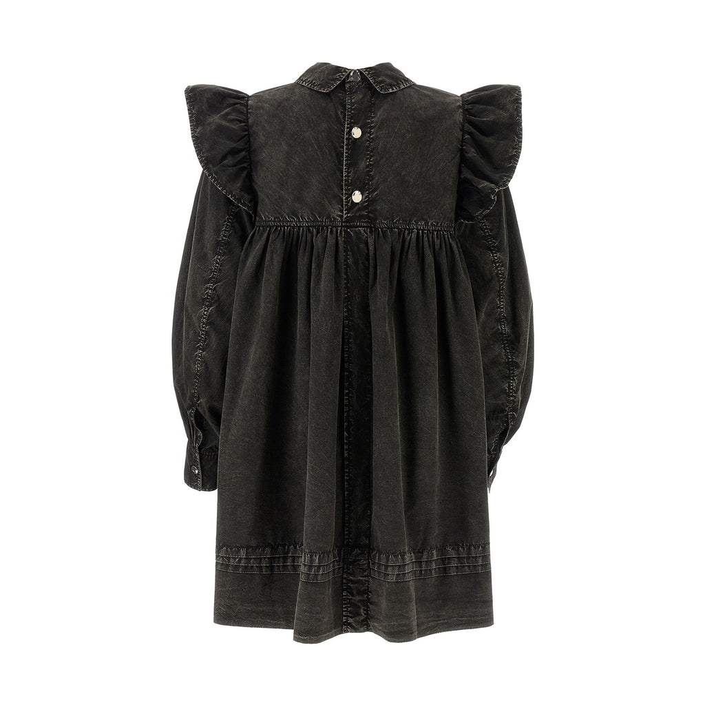 Ganni Black Organic Cotton Short Dress