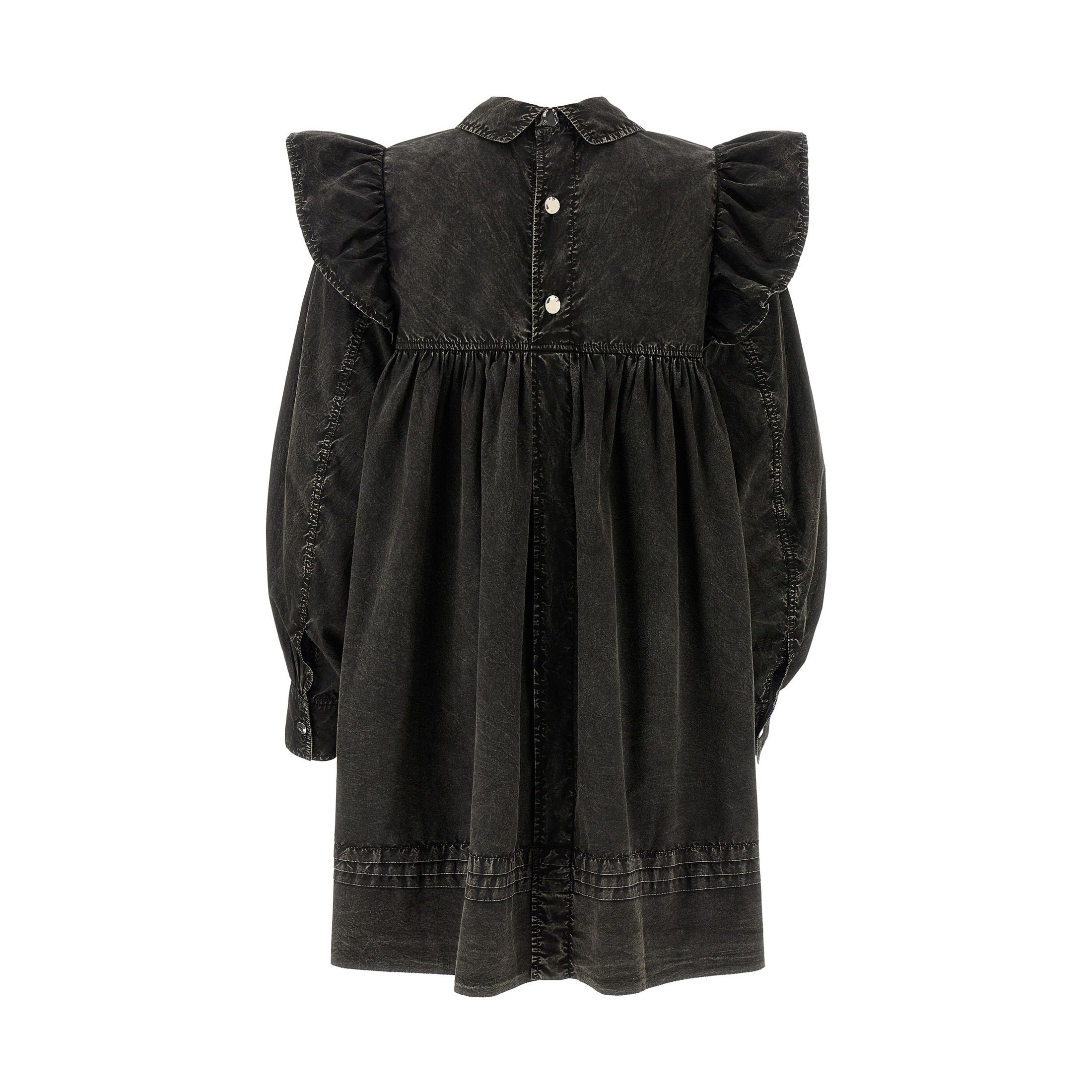 Ganni Black Organic Cotton Short Dress
