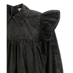 Ganni Black Organic Cotton Short Dress