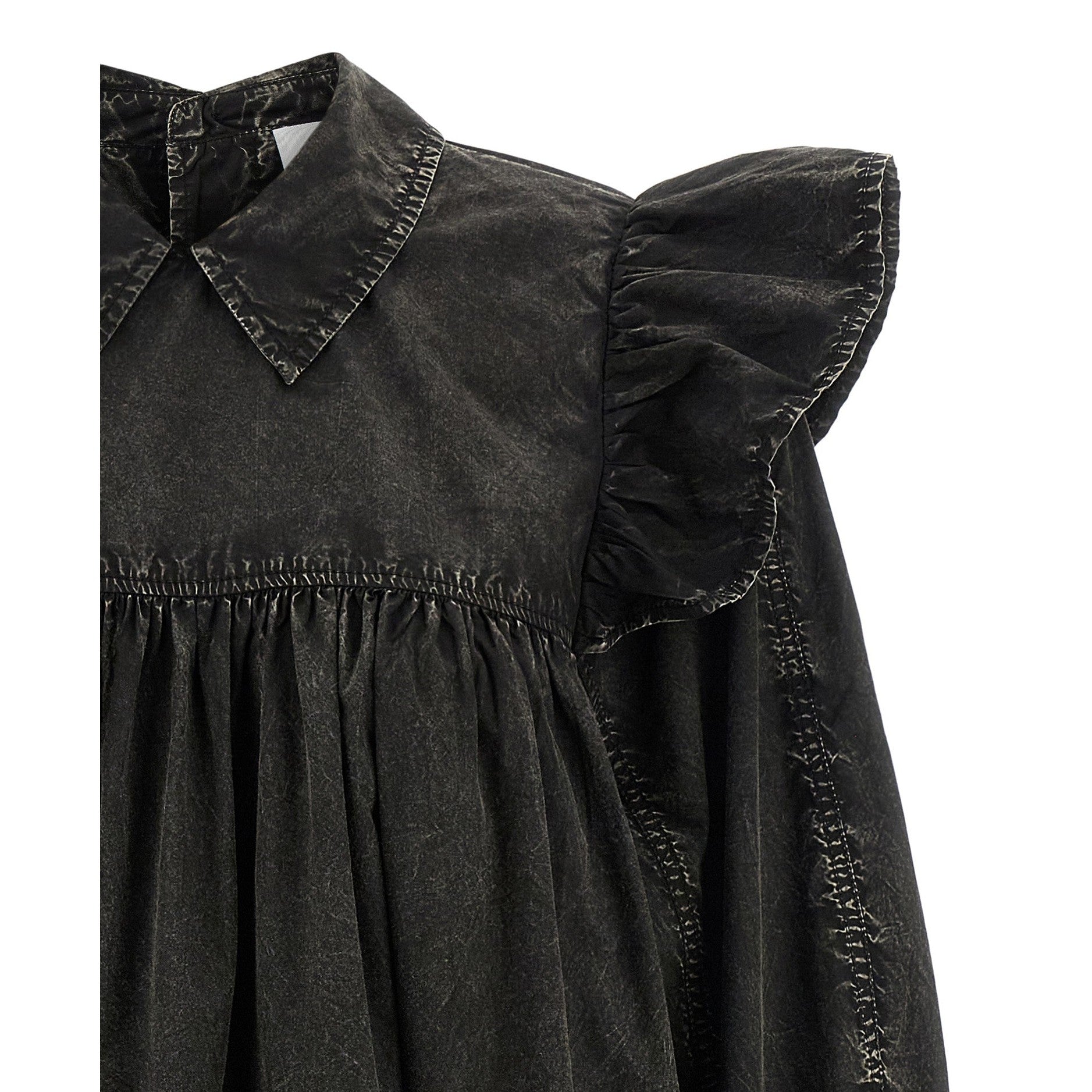 Ganni Black Organic Cotton Short Dress