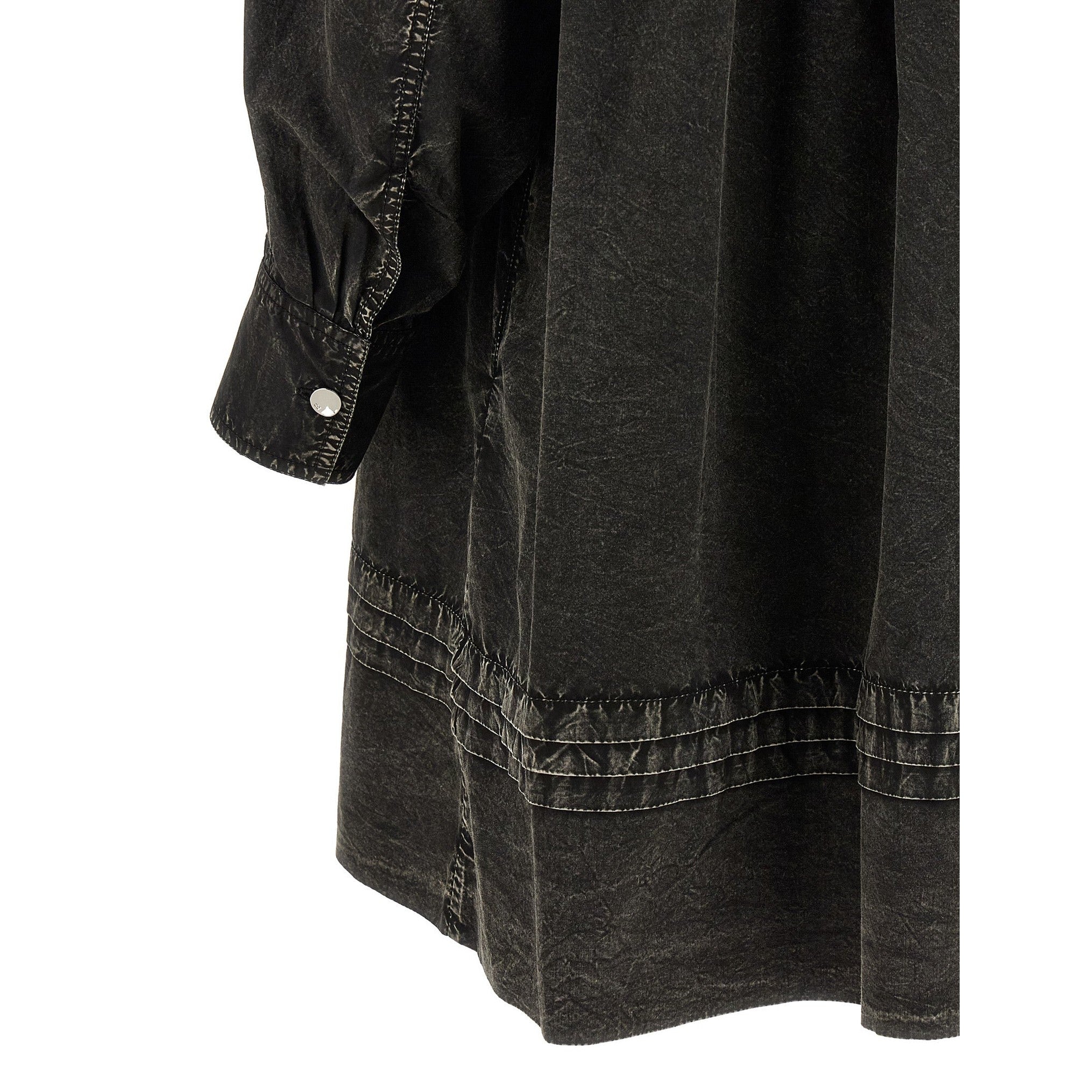 Ganni Black Organic Cotton Short Dress
