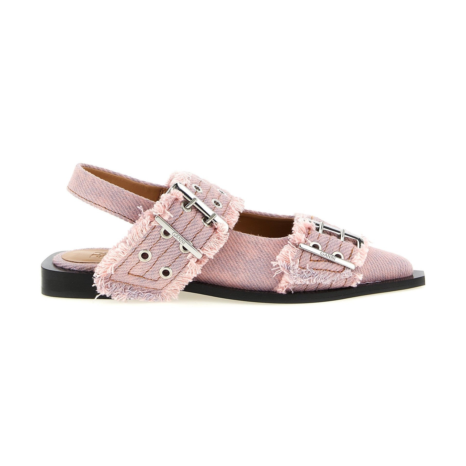 Ganni Multicolor Organic Cotton Ballet Flats
