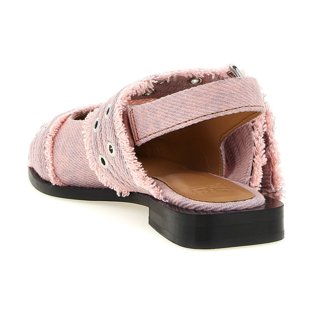 Ganni Multicolor Organic Cotton Ballet Flats