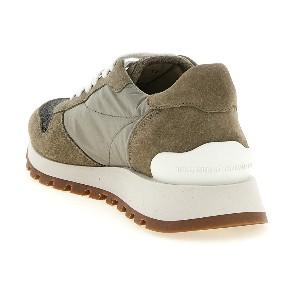 Brunello Cucinelli Bicolor Polyester Athletic Sneakers