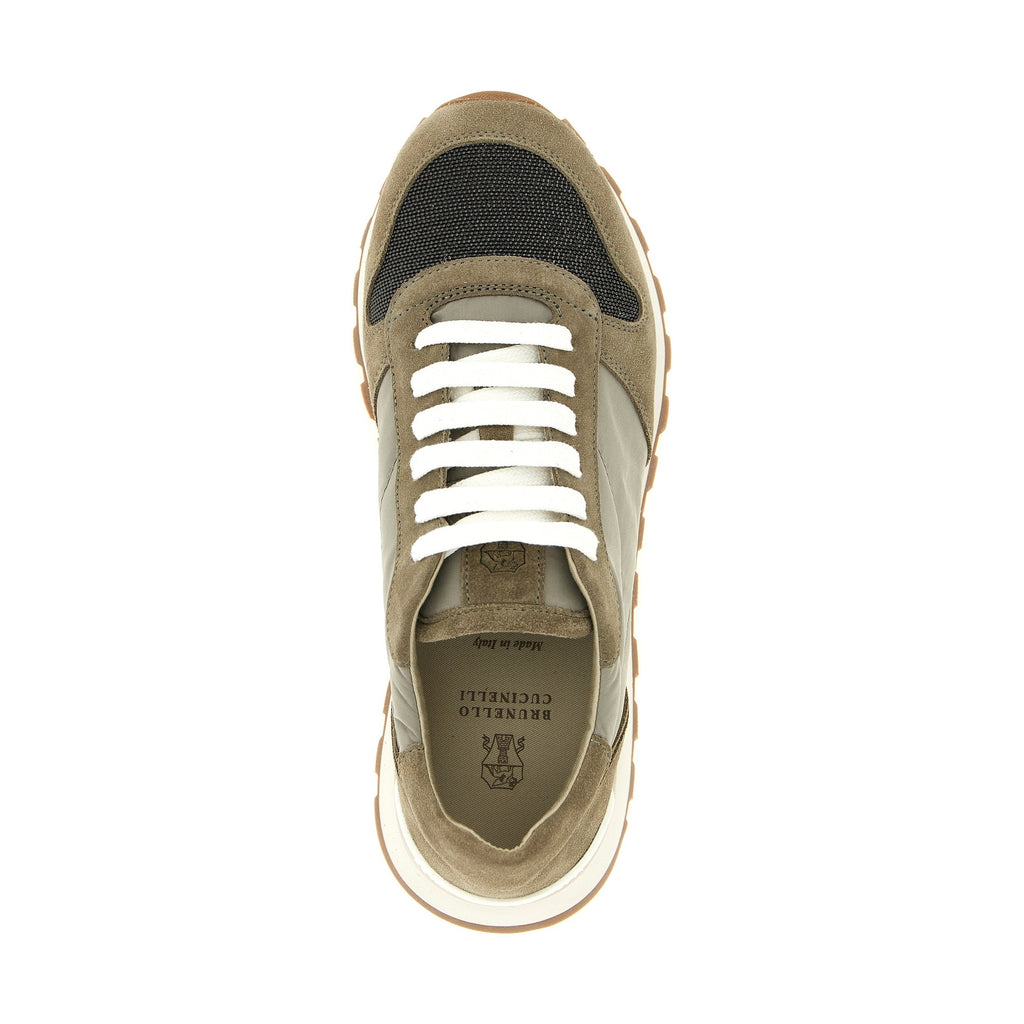 Brunello Cucinelli Bicolor Polyester Athletic Sneakers