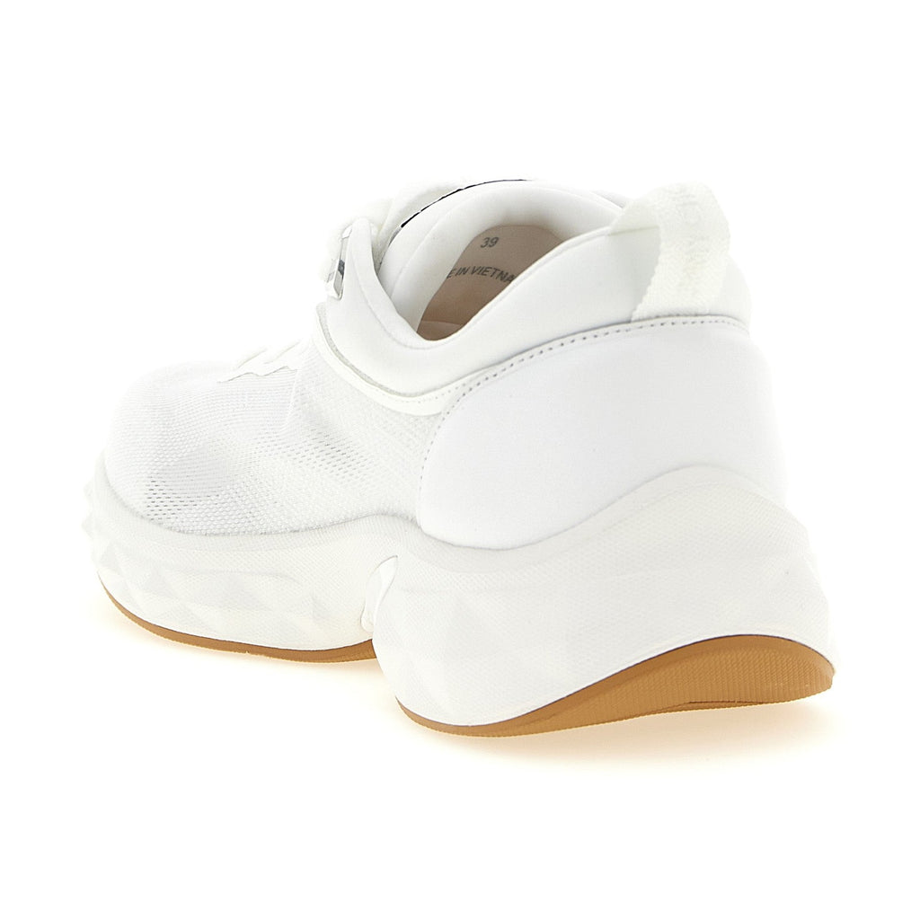 Jimmy Choo White Tencel Athletic Sneakers