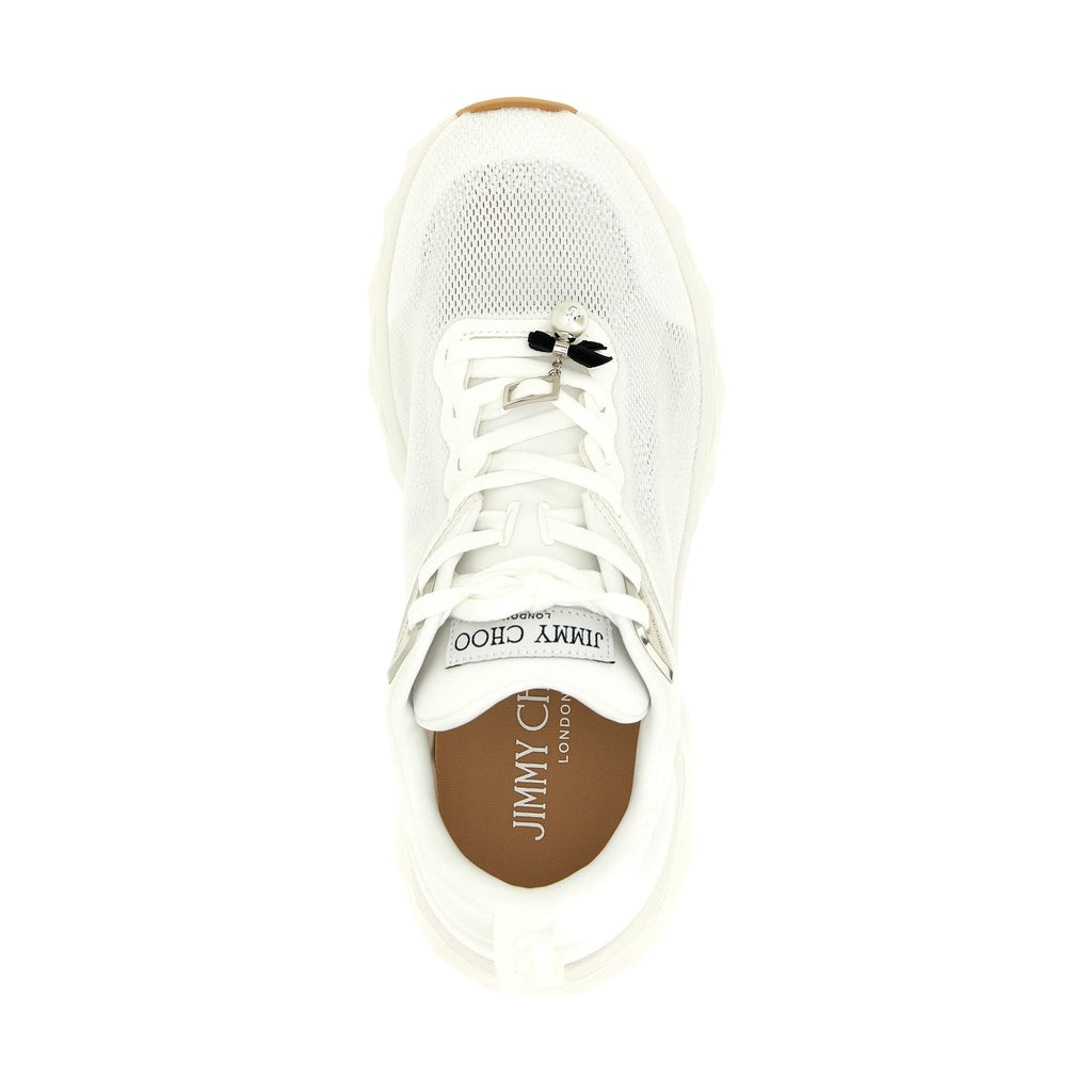 Jimmy Choo White Tencel Athletic Sneakers