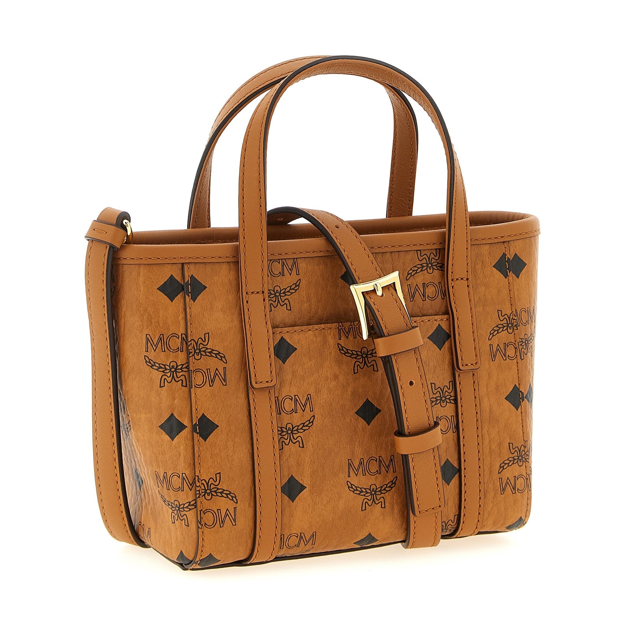 MCM Brown Polyethylene Tote Bag