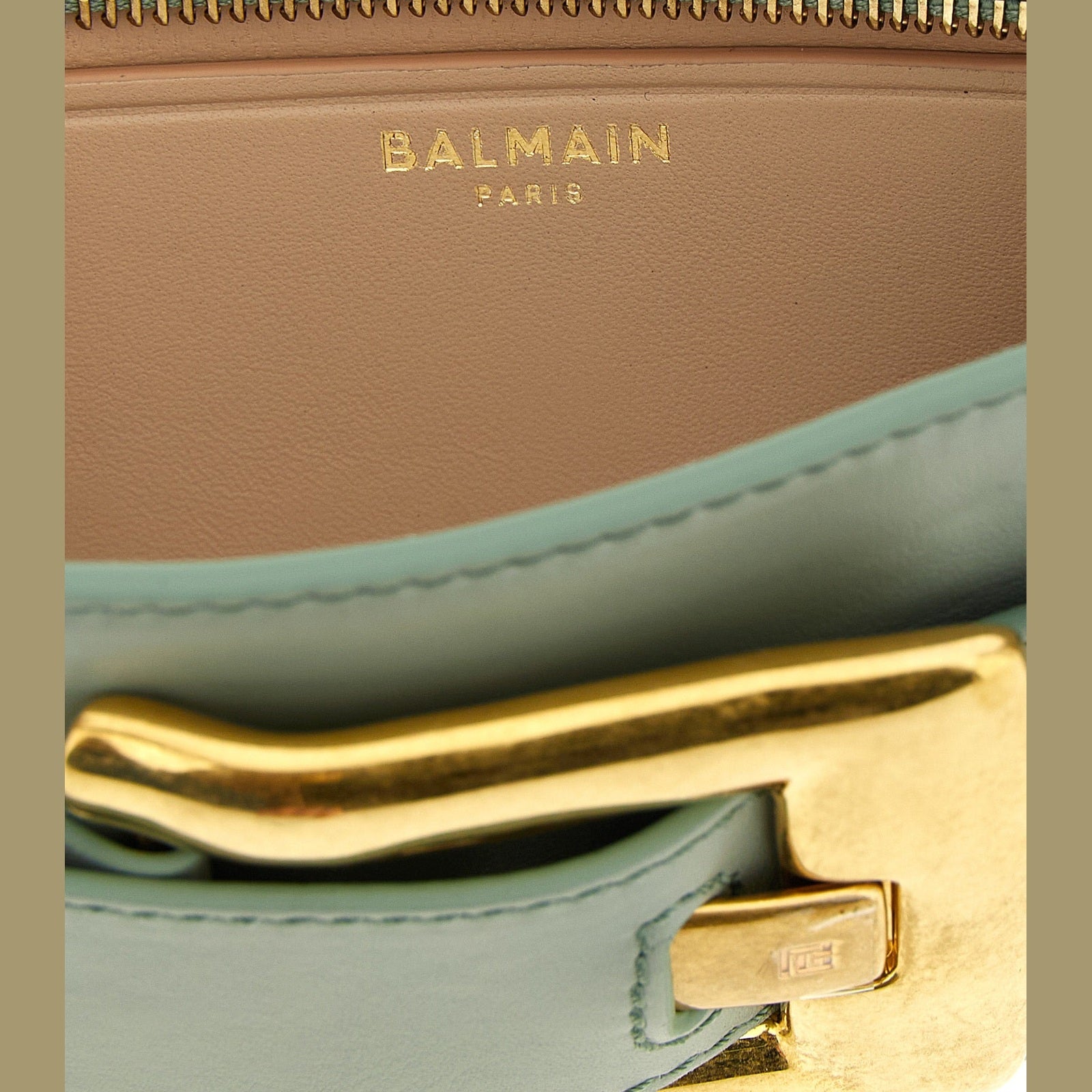 Balmain Bicolor Calfskin Clutch Bag