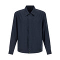 Brioni Blue Linen Full-Length Jacket