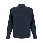 Brioni Blue Linen Full-Length Jacket