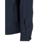 Brioni Blue Linen Full-Length Jacket