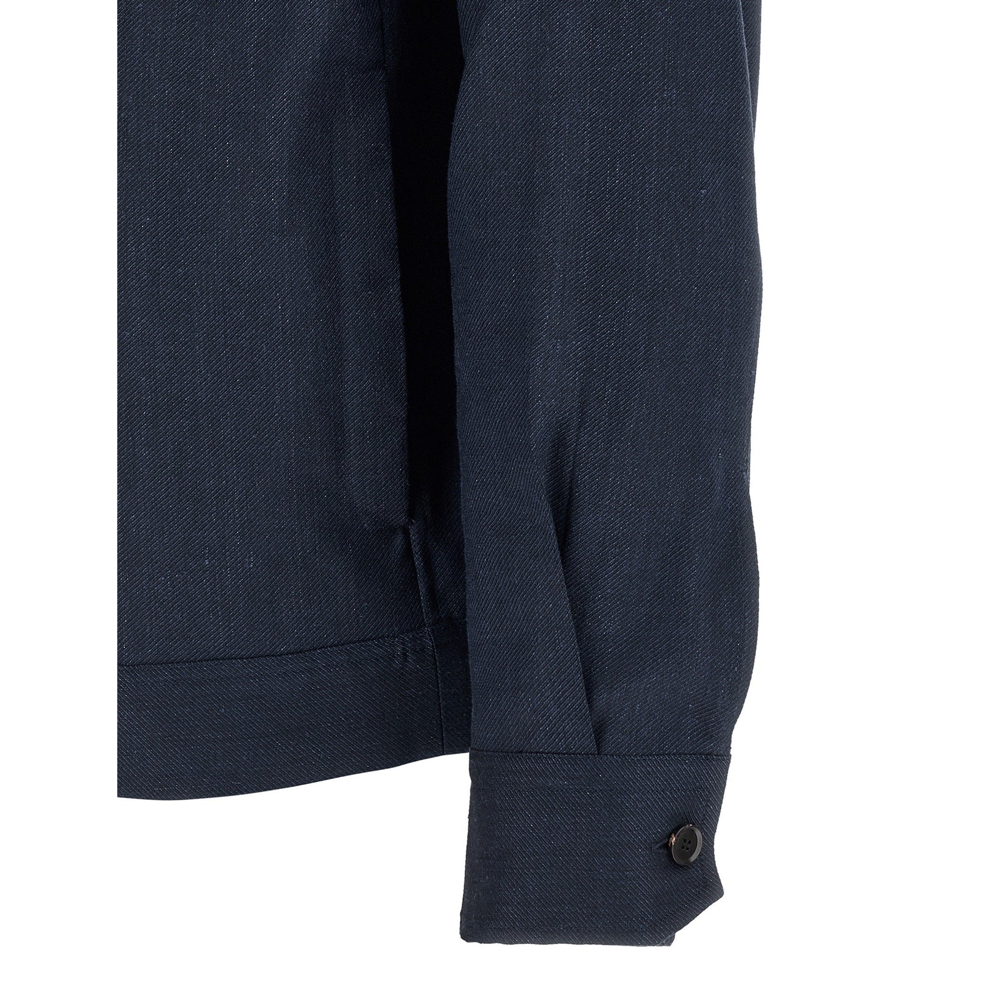 Brioni Blue Linen Full-Length Jacket