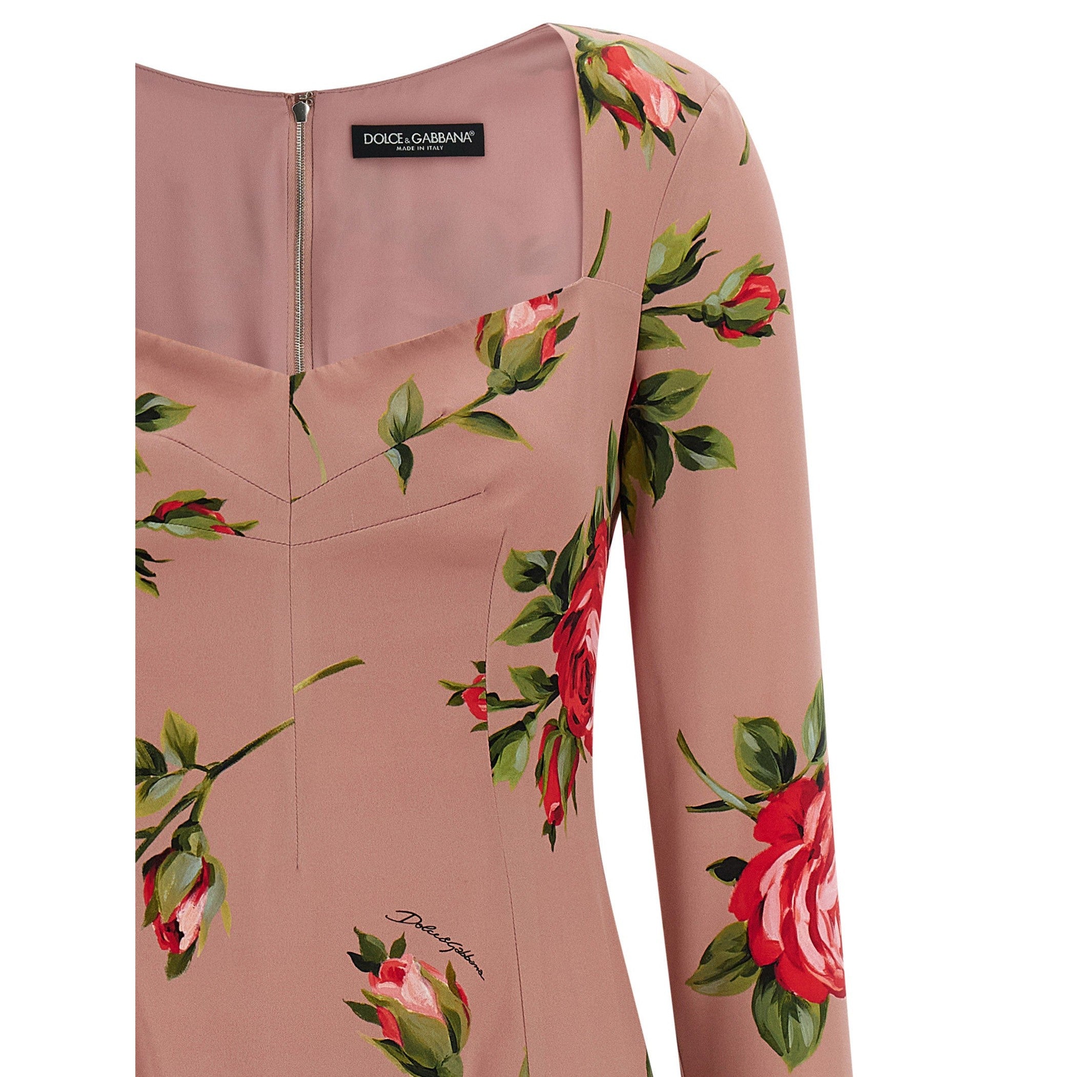 Dolce & Gabbana Multicolor Silk Midi Dress