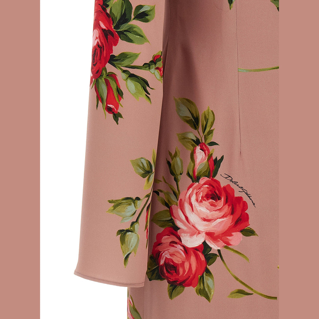 Dolce & Gabbana Multicolor Silk Midi Dress