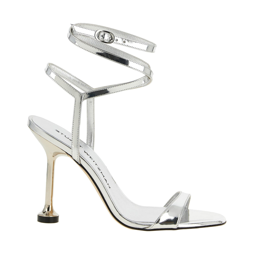 Stuart Weitzman Silver Polyethylene Stiletto Heel Sandals