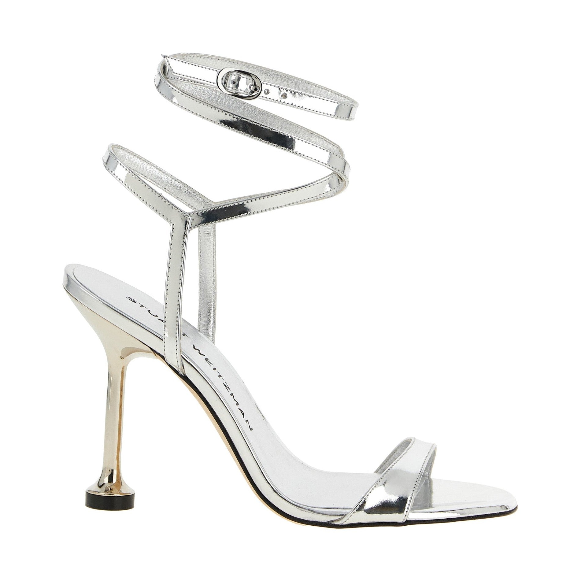 Stuart Weitzman Silver Polyethylene Stiletto Heel Sandals