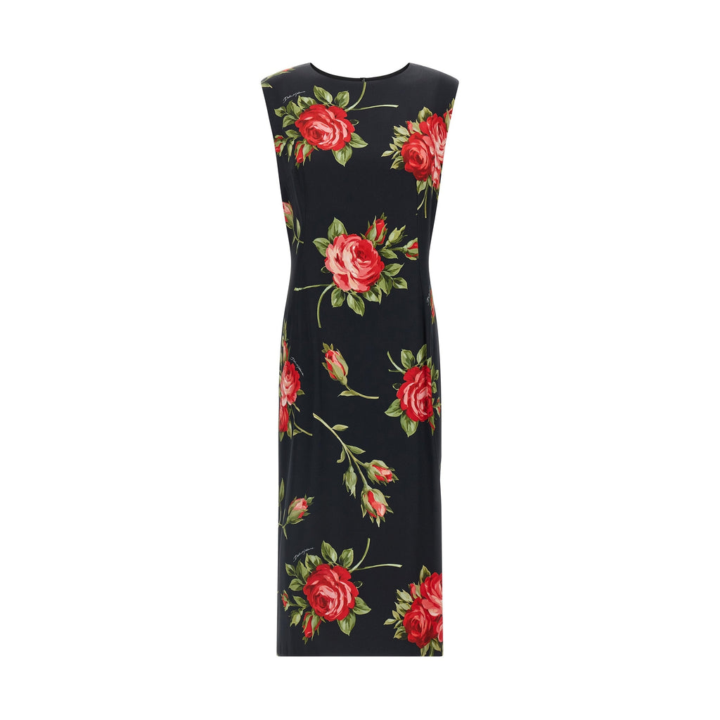 Dolce & Gabbana Black Viscose Midi Dress