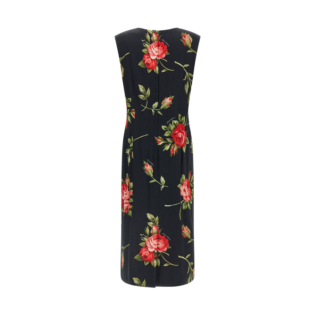 Dolce & Gabbana Black Viscose Midi Dress
