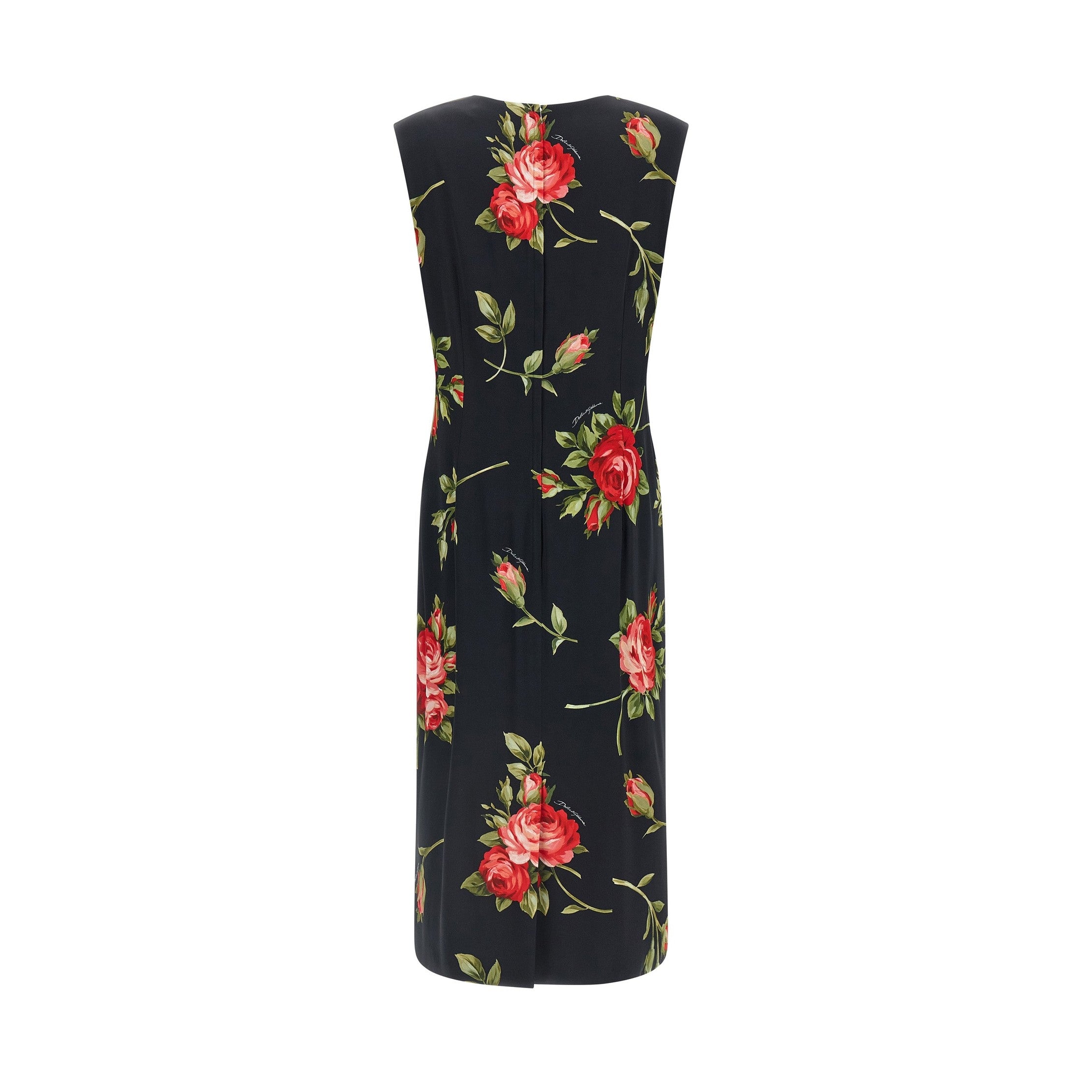Dolce & Gabbana Black Viscose Midi Dress
