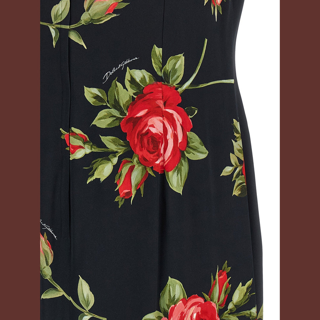 Dolce & Gabbana Black Viscose Midi Dress