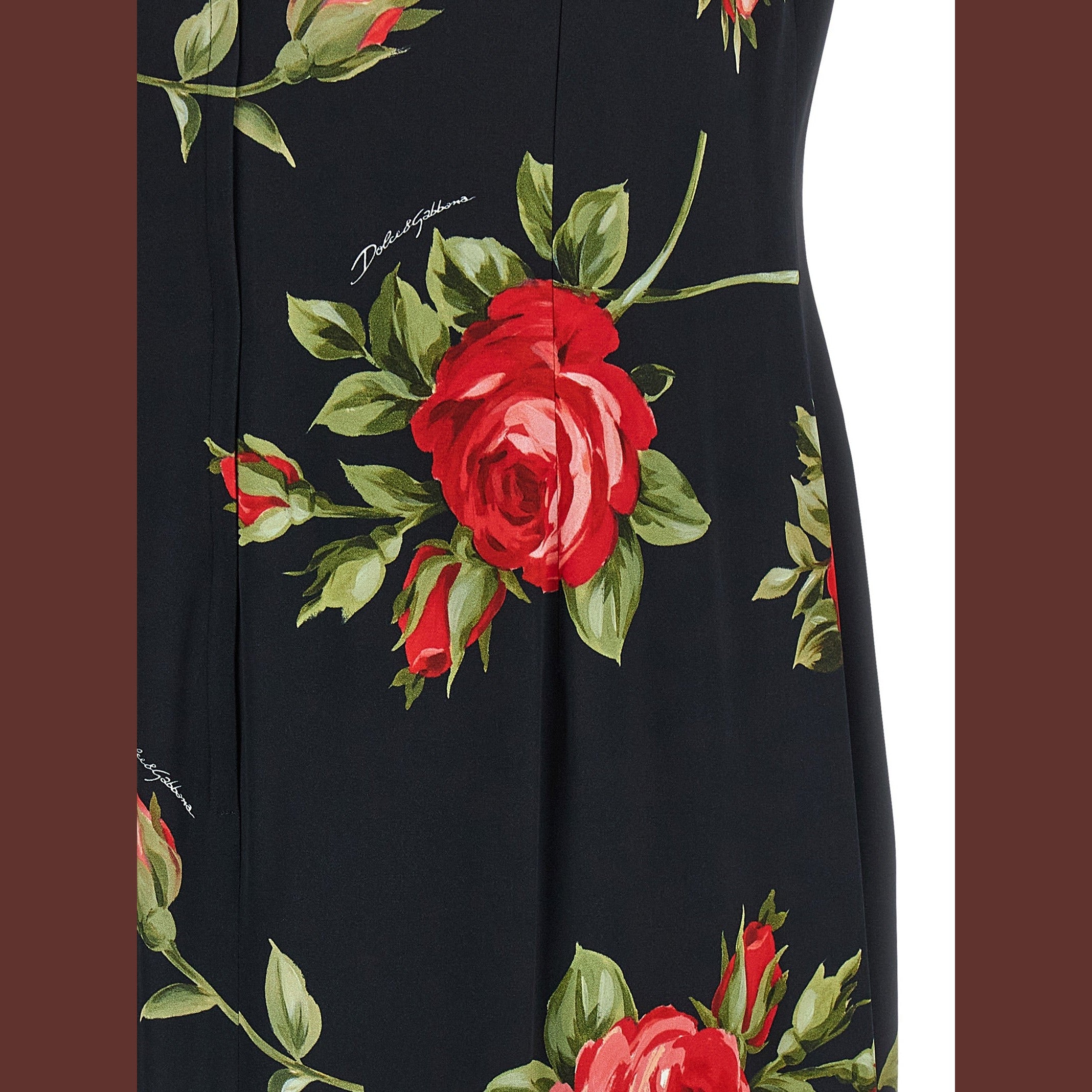 Dolce & Gabbana Black Viscose Midi Dress