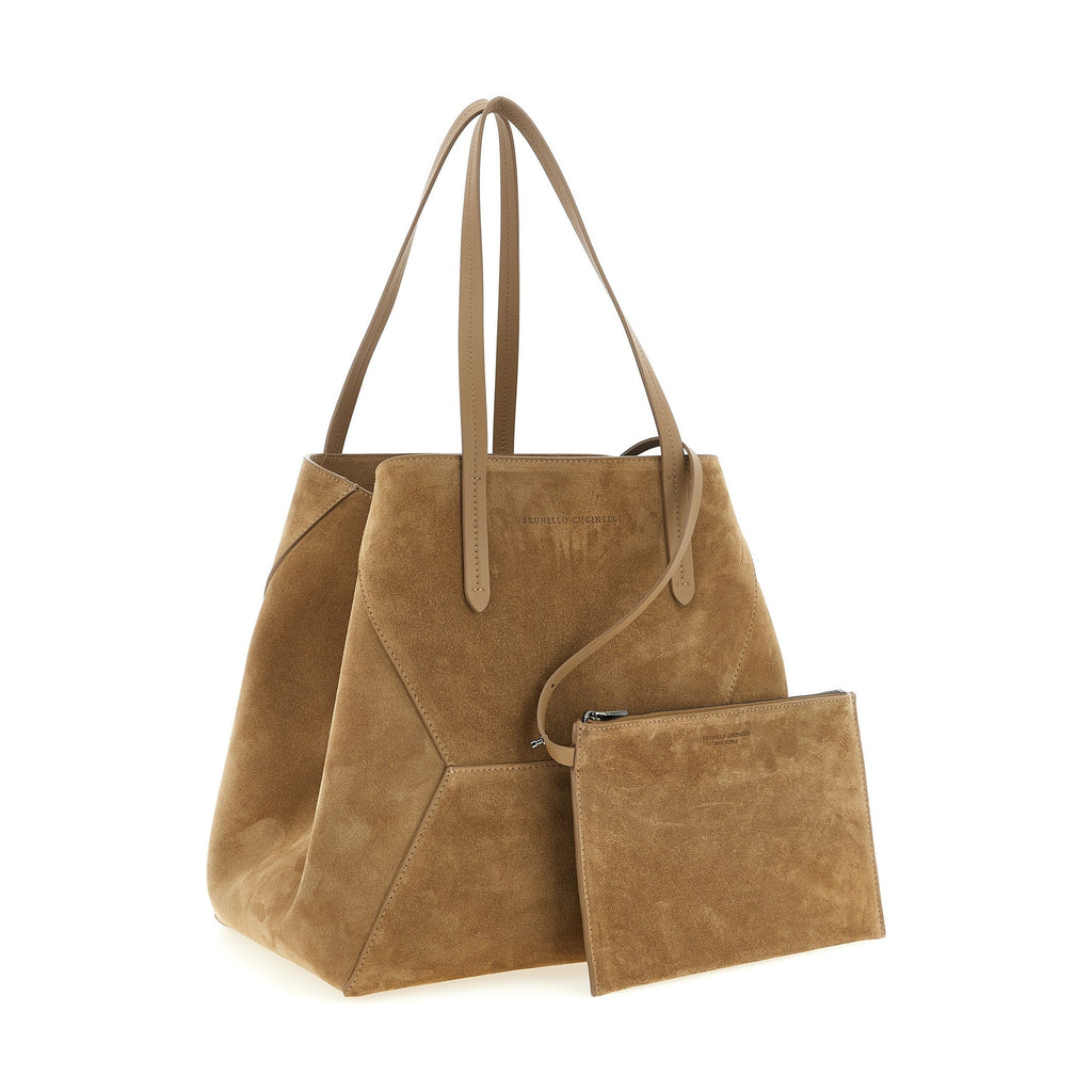 Brunello Cucinelli Brown Calfskin Shoulder Bag