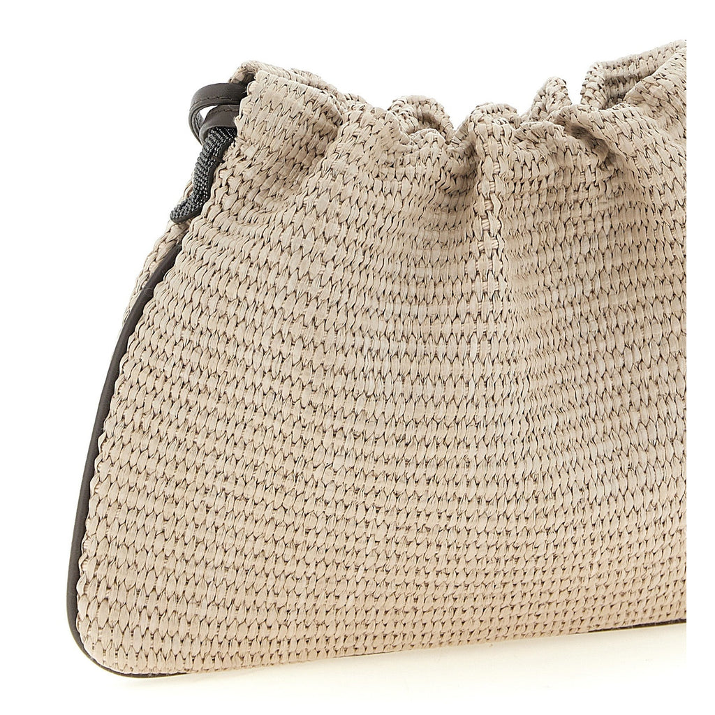 Brunello Cucinelli Beige Cotton Clutch Bag