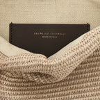 Brunello Cucinelli Beige Cotton Clutch Bag