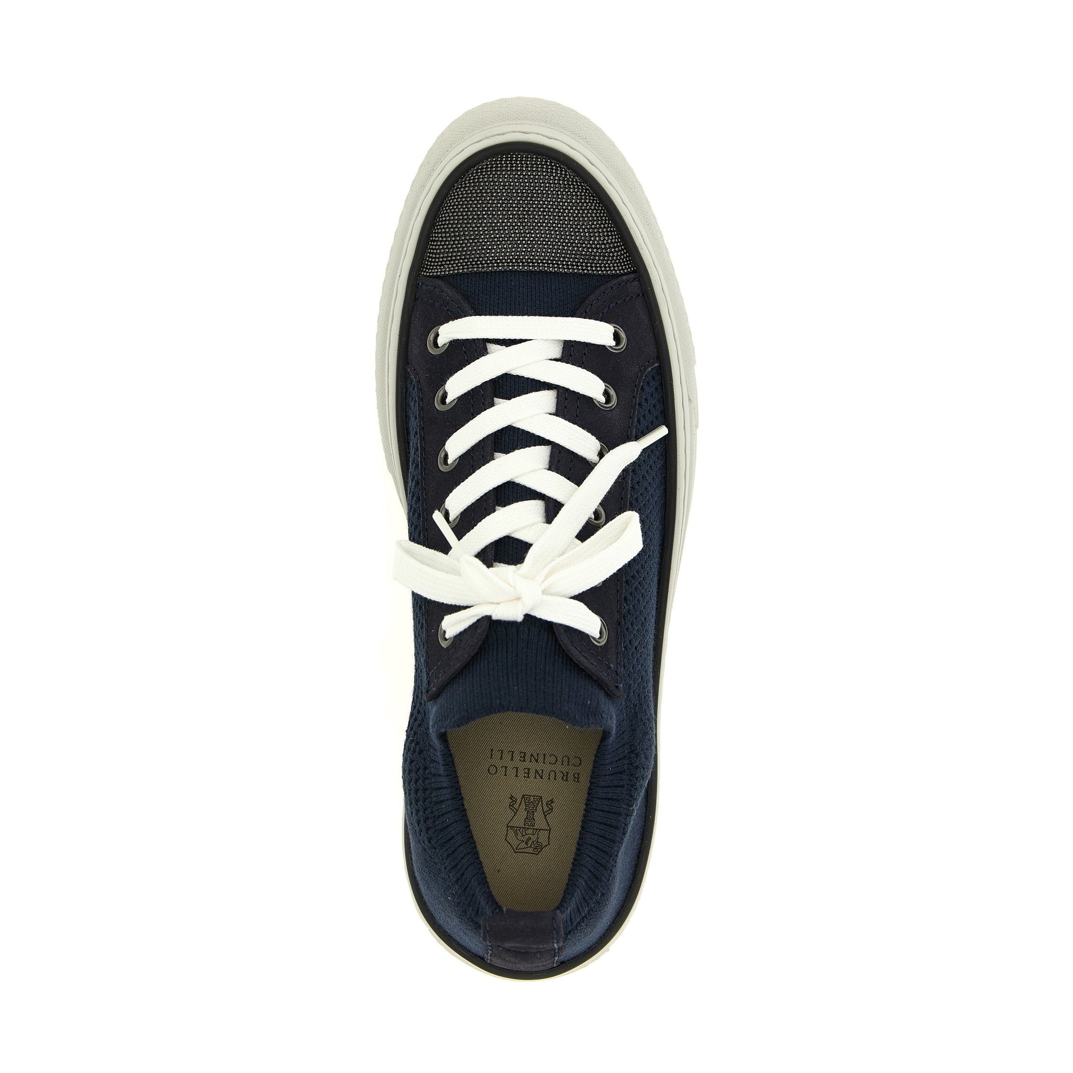 Brunello Cucinelli Blue Cotton Low Top Sneakers