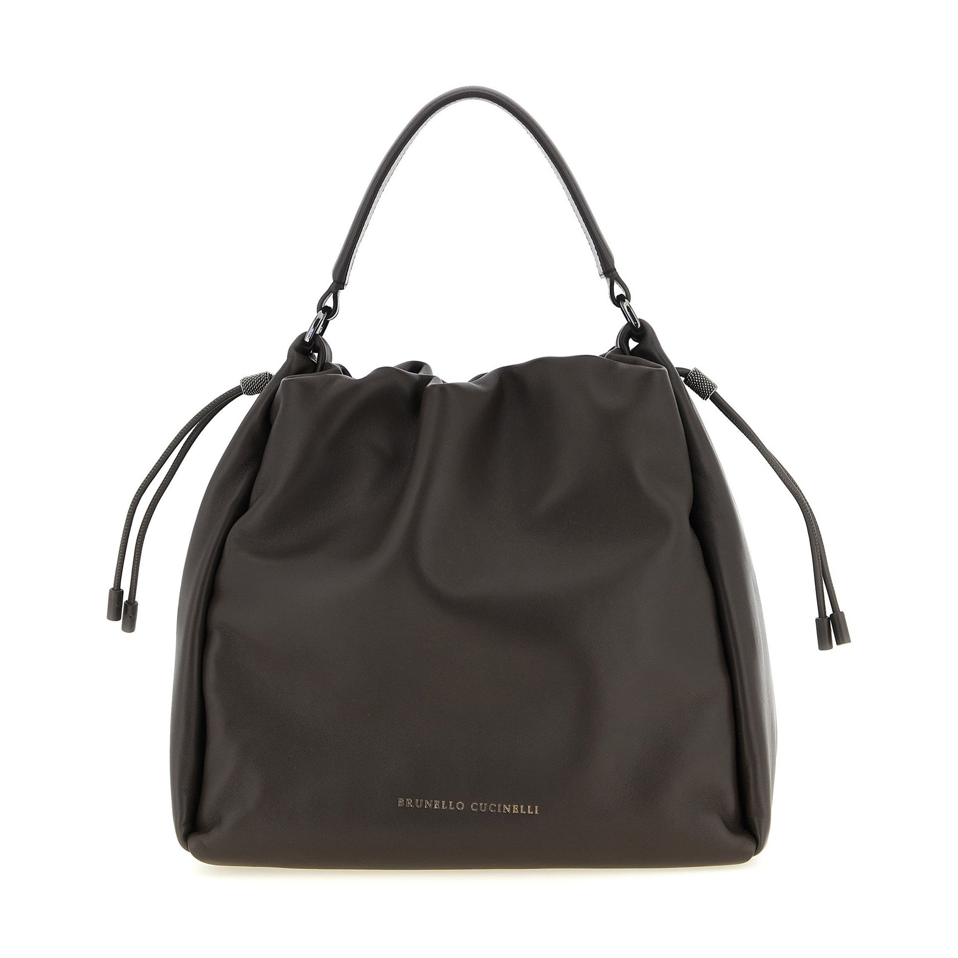 Brunello Cucinelli Brown Lamb Leather Handbag