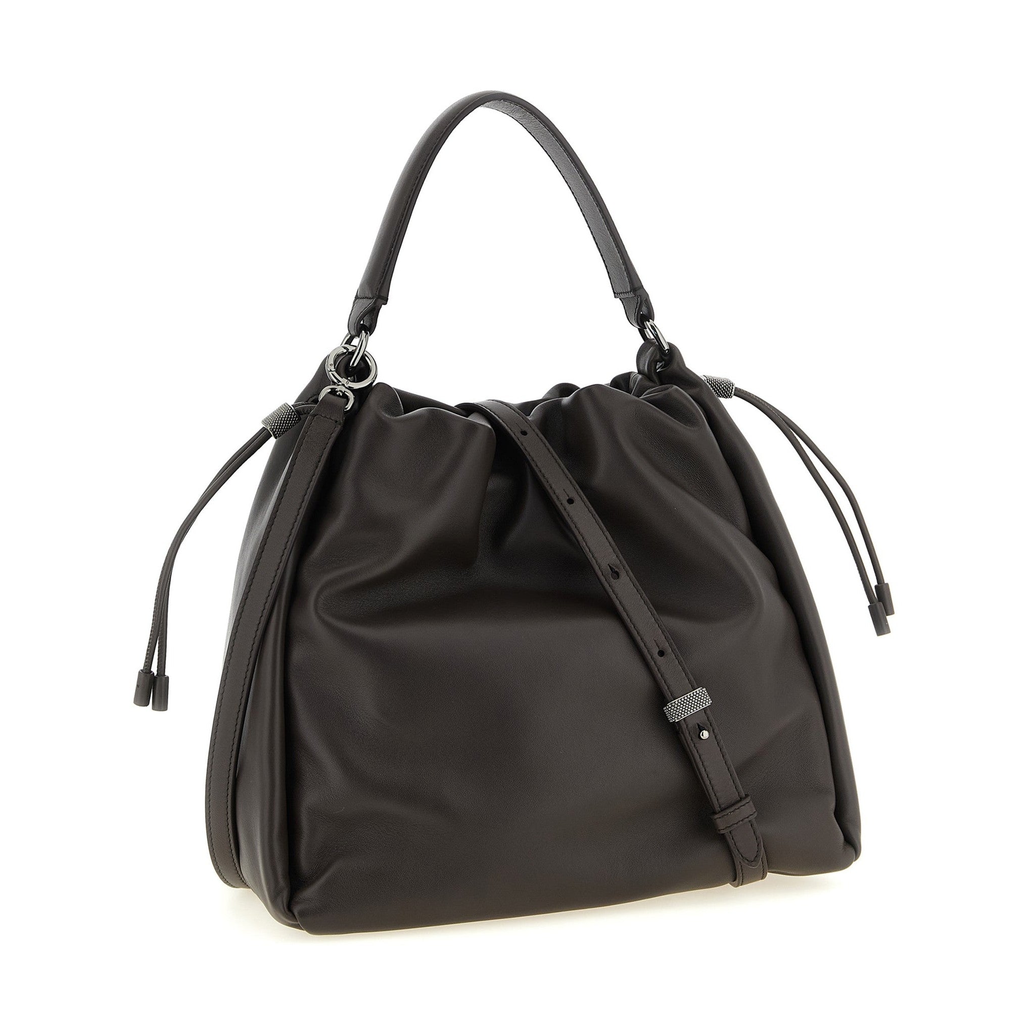 Brunello Cucinelli Brown Lamb Leather Handbag