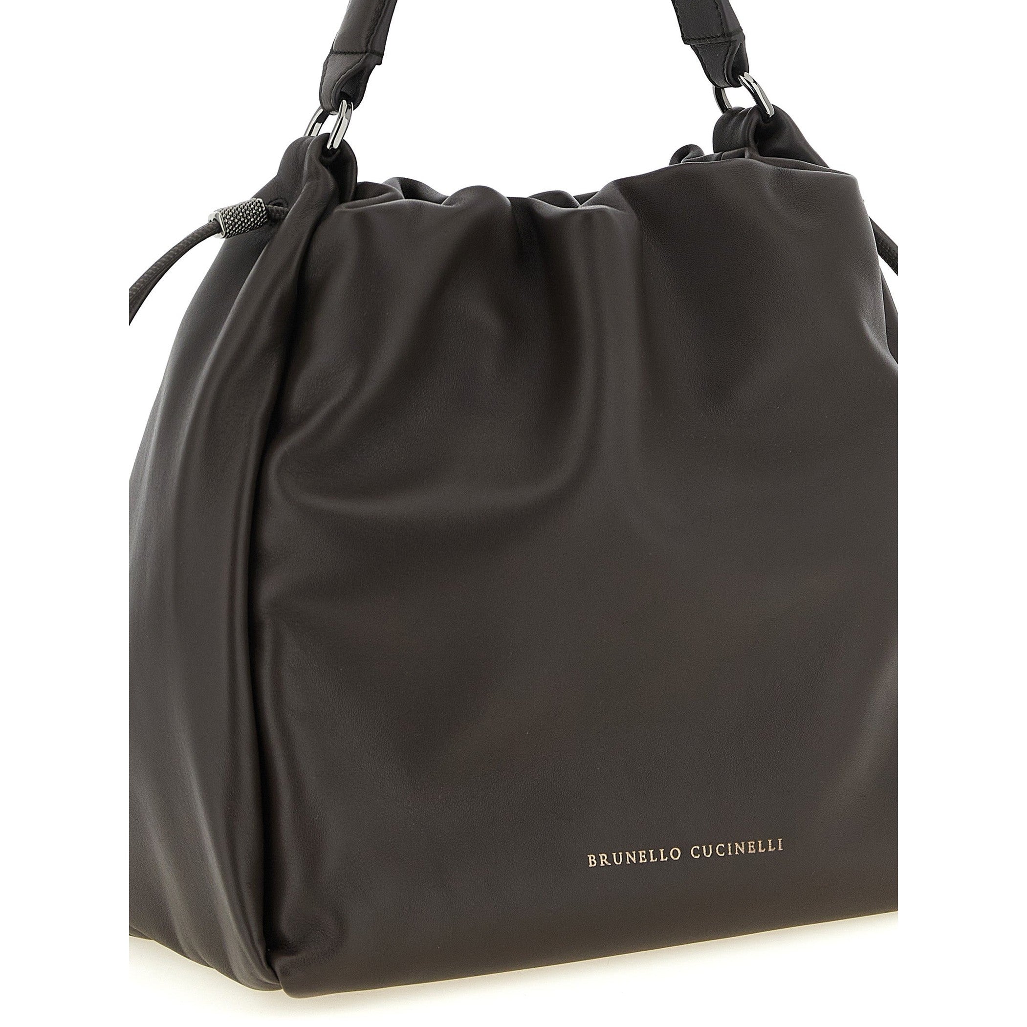 Brunello Cucinelli Brown Lamb Leather Handbag
