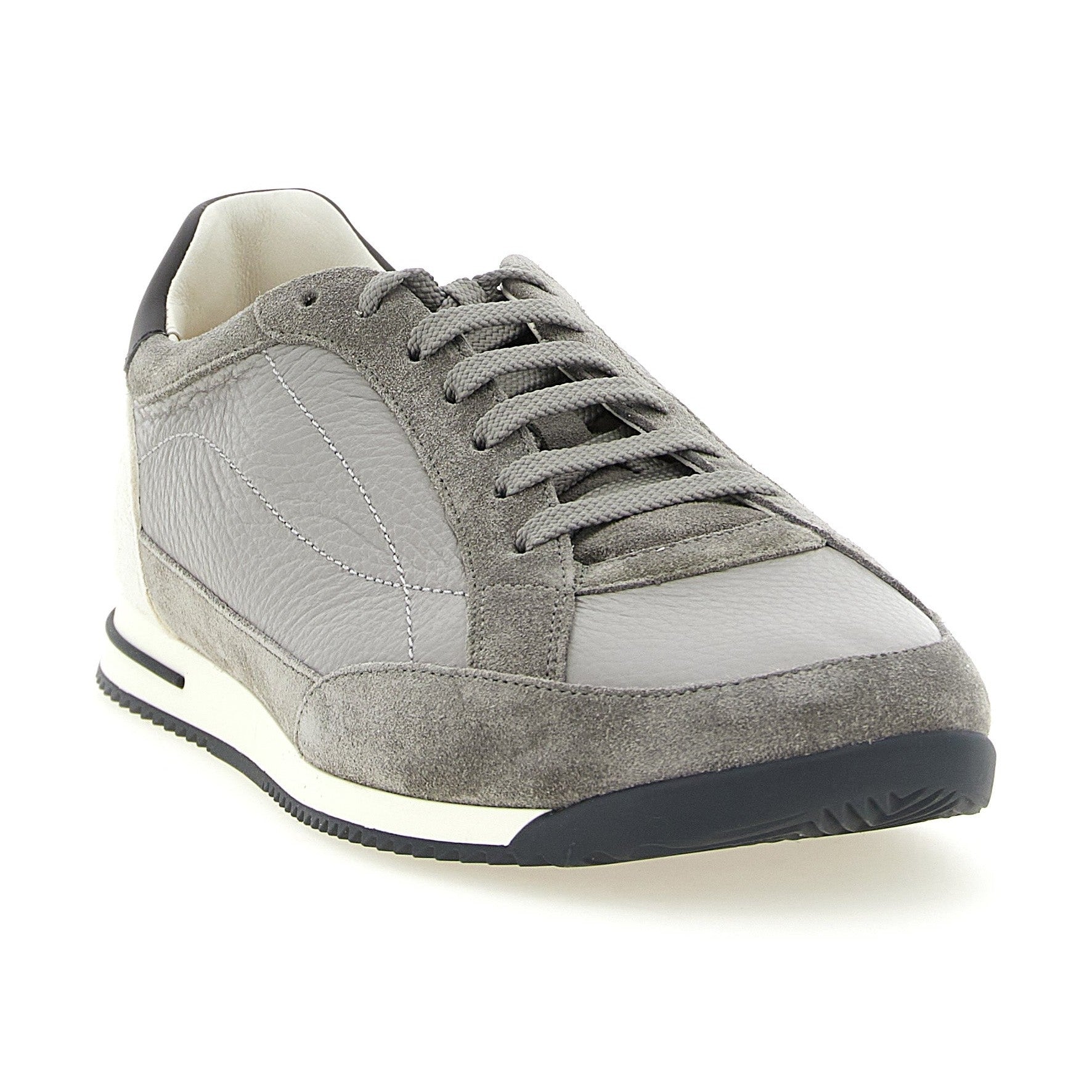 Brunello Cucinelli Gray Nubuc Leather Sneakers
