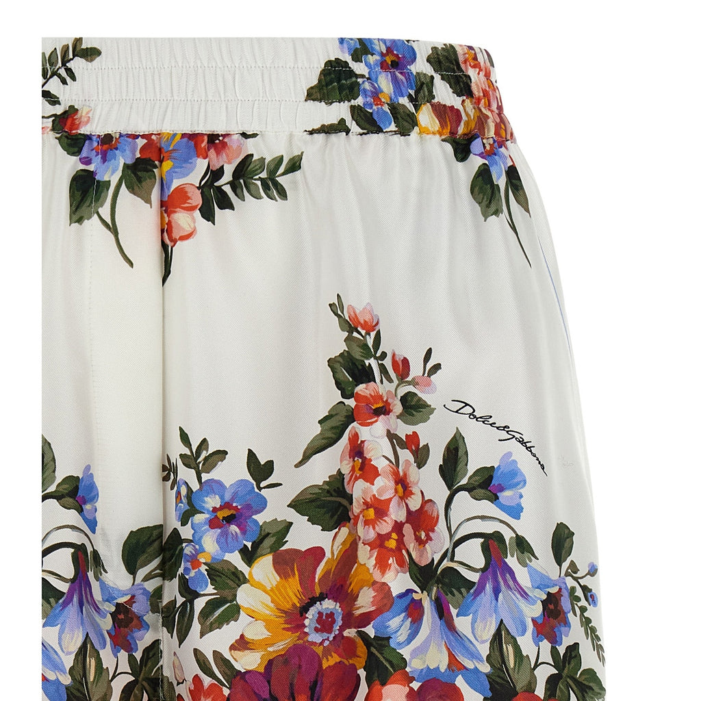 Dolce & Gabbana Multicolor Silk Bermuda Shorts