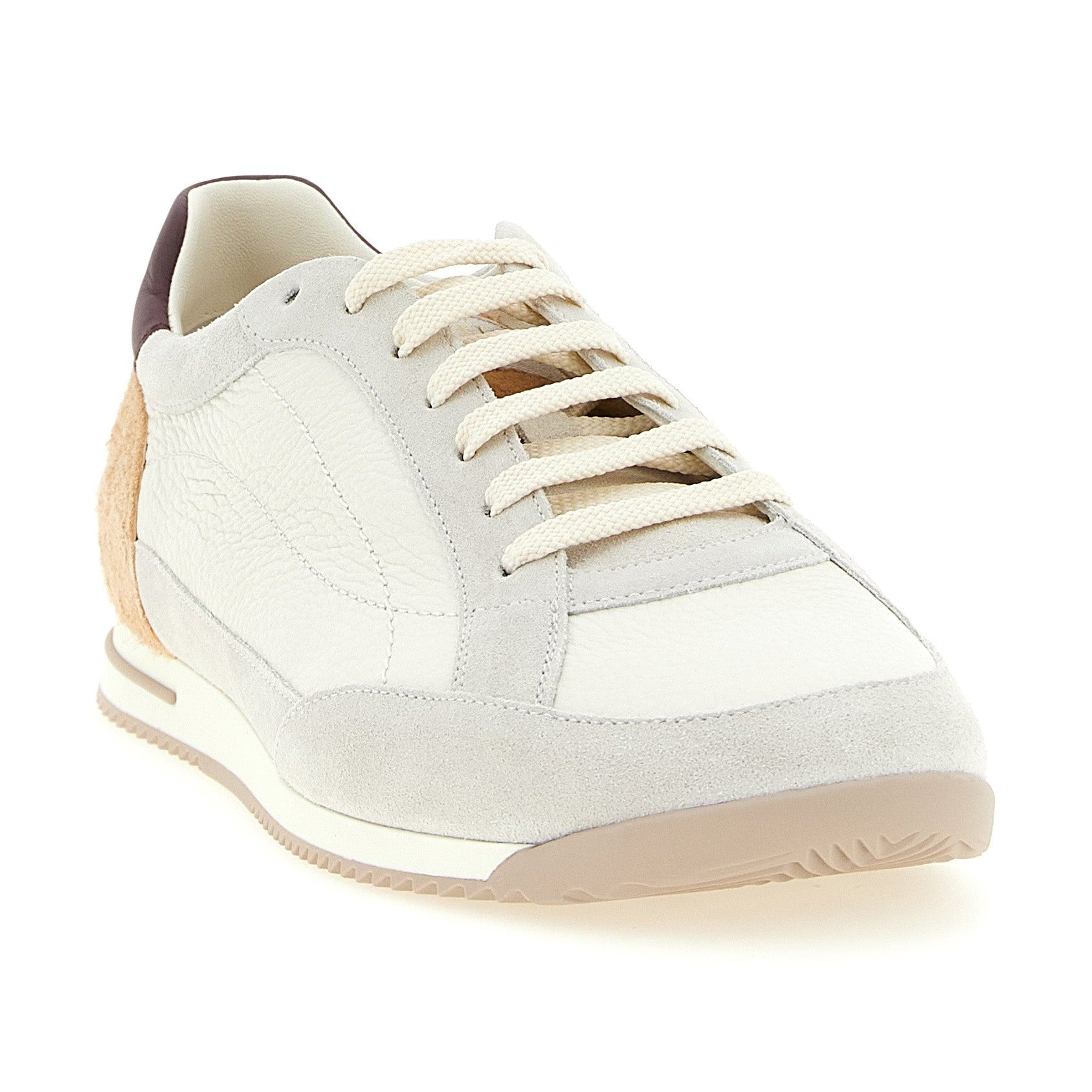 Brunello Cucinelli Beige Nubuc Leather Low Top Sneakers