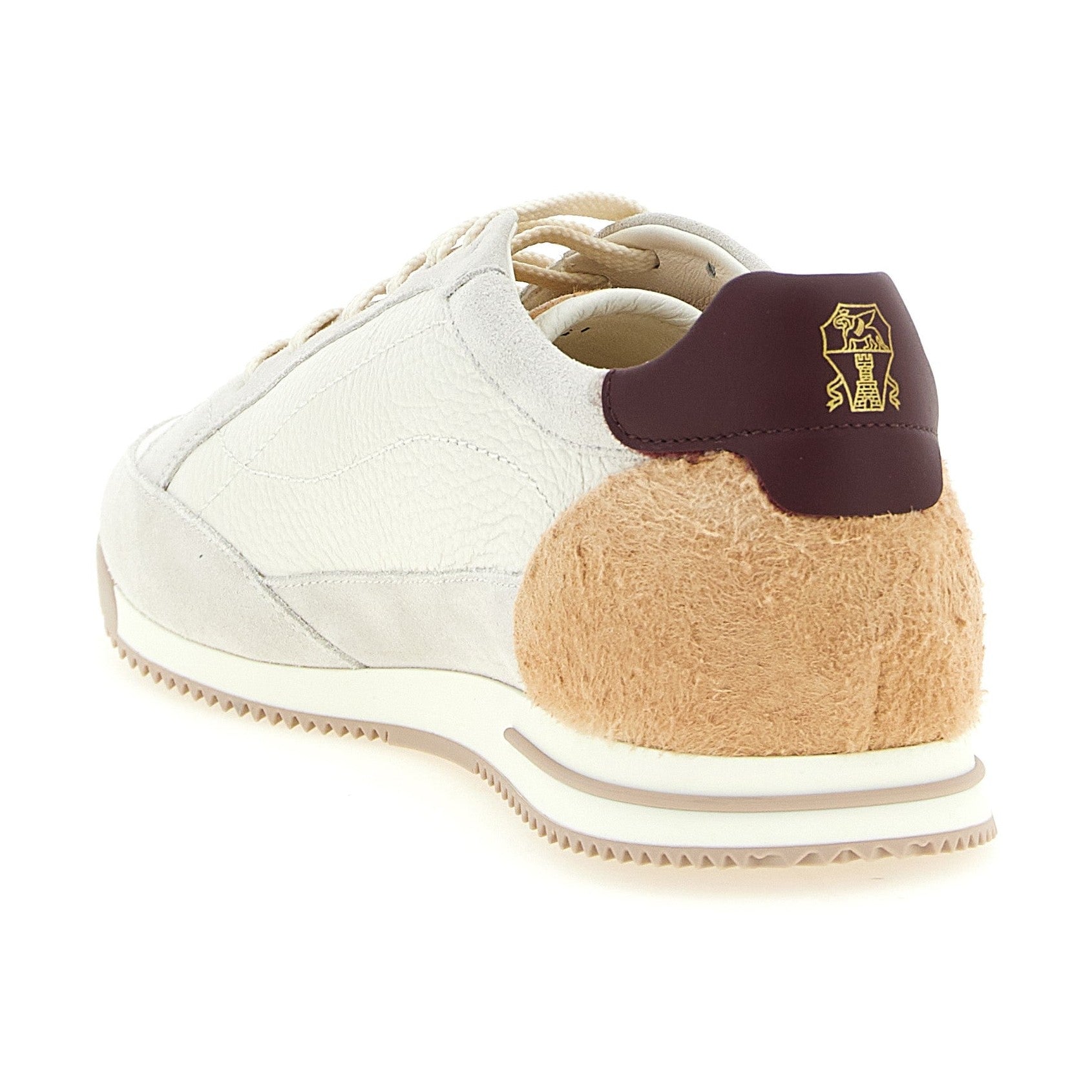 Brunello Cucinelli Beige Nubuc Leather Low Top Sneakers