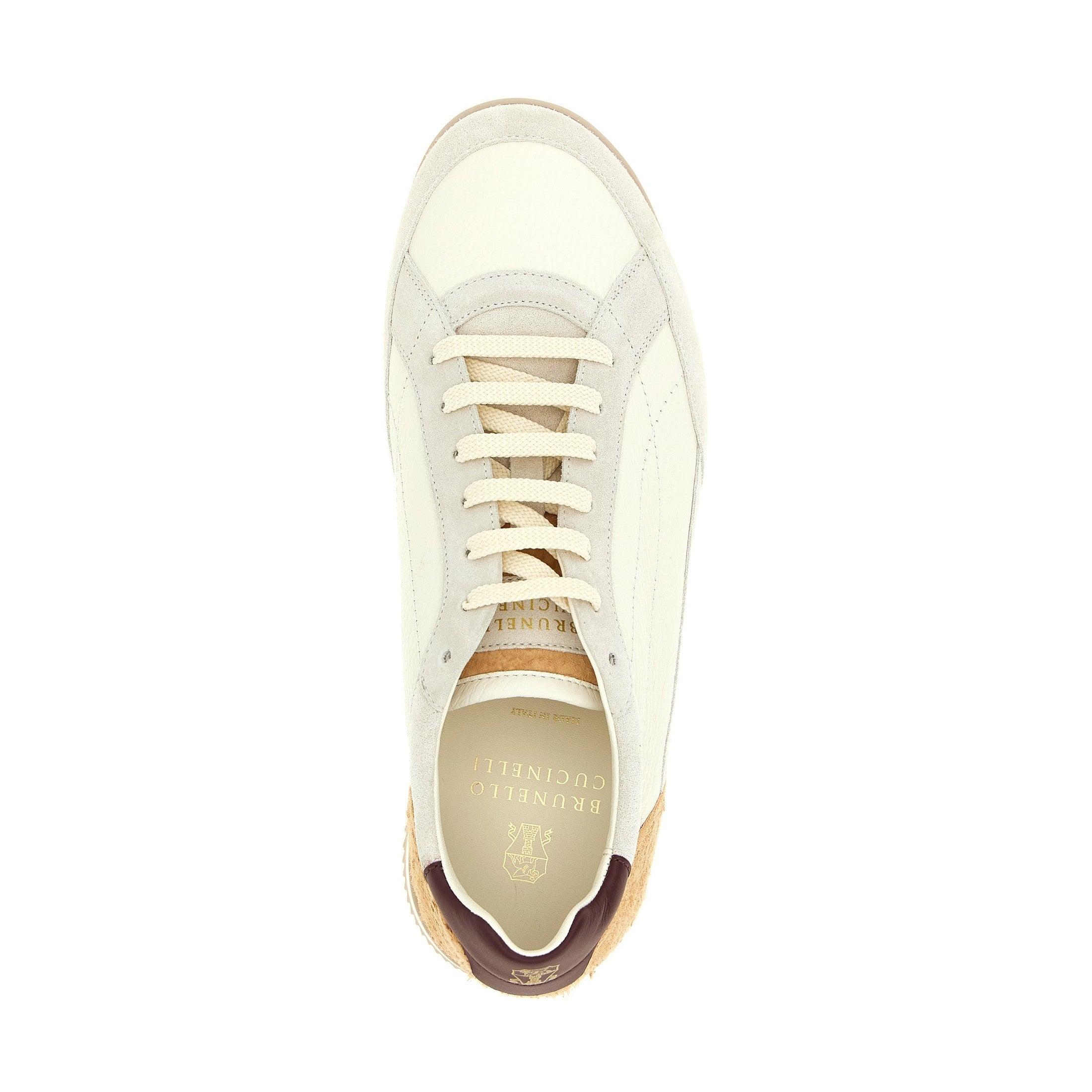 Brunello Cucinelli Beige Nubuc Leather Low Top Sneakers