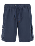 Brunello Cucinelli Blue Linen Bermuda Shorts