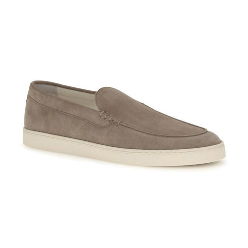 Brunello Cucinelli Gray Calf Leather Bos Taurus Slip-On Loafers