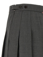 Thom Browne Gray Wool Long Skirt