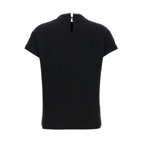 Brunello Cucinelli Black Cotton T-Shirt