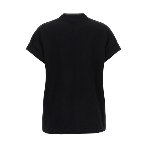 Brunello Cucinelli Black Cotton T-Shirt