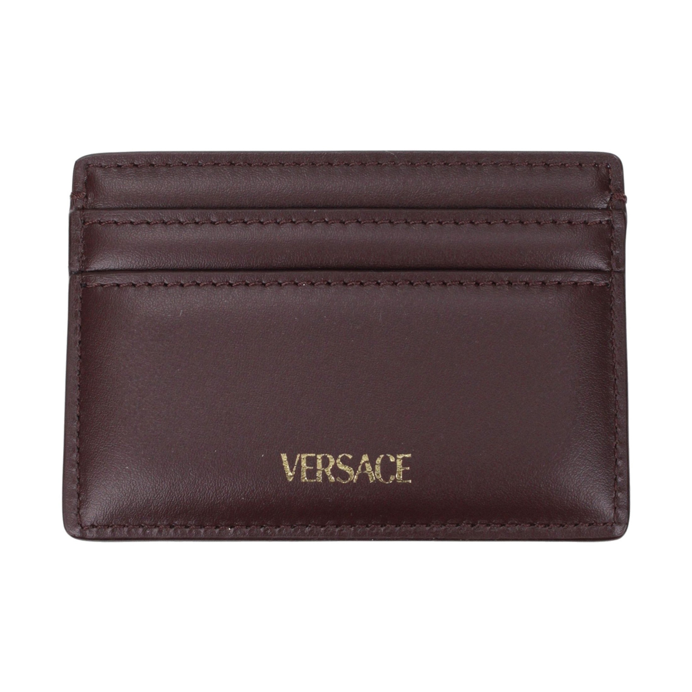 Versace Brown Leather Cardholder