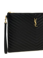 Saint Laurent Black Calfskin Clutch Bag