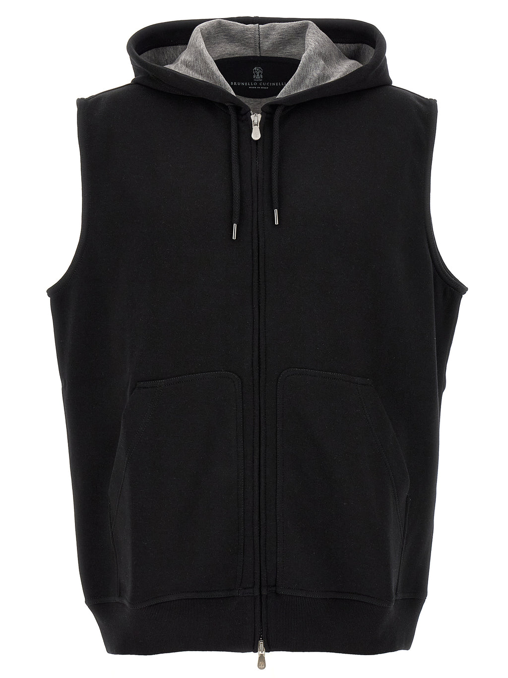 Brunello Cucinelli Black Cotton Sleeveless Jacket